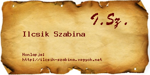 Ilcsik Szabina névjegykártya
